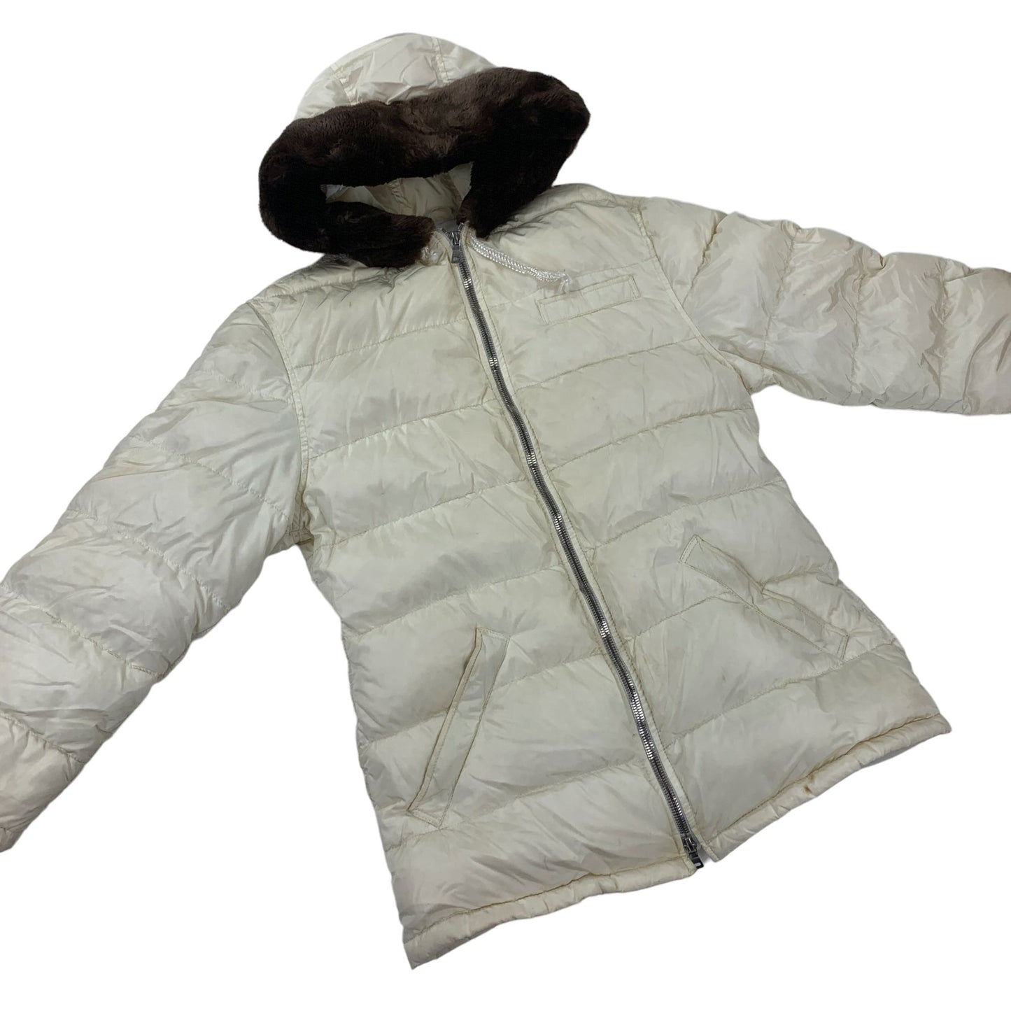 90s Prada Puffer Jacket - Women M Padded Down Vintage outdoor coat Designer Puffer Prada coat outerwear pufferseason second hand vintage shop österreich germany deutschland angebot daunenjacke winterjacke jacke