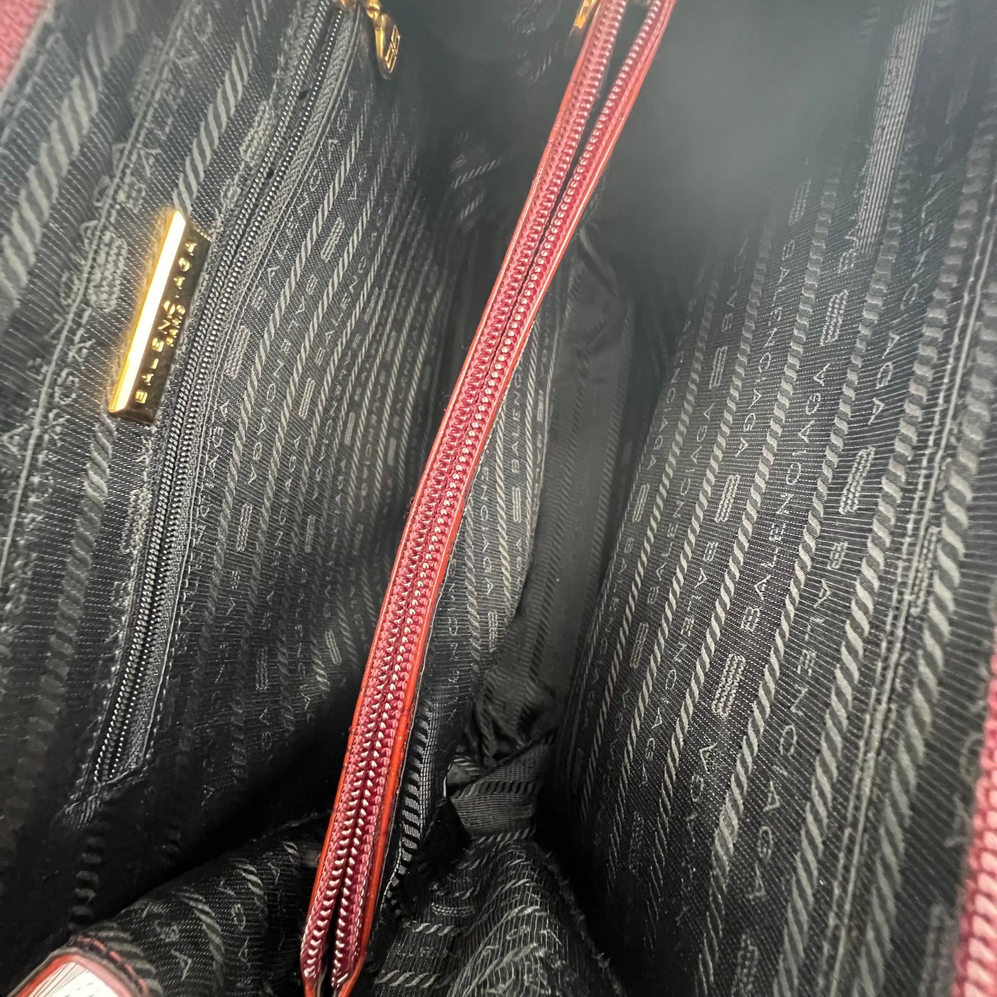 Vintage Balenciaga Paris Burgundy Bag Handle Handtasche