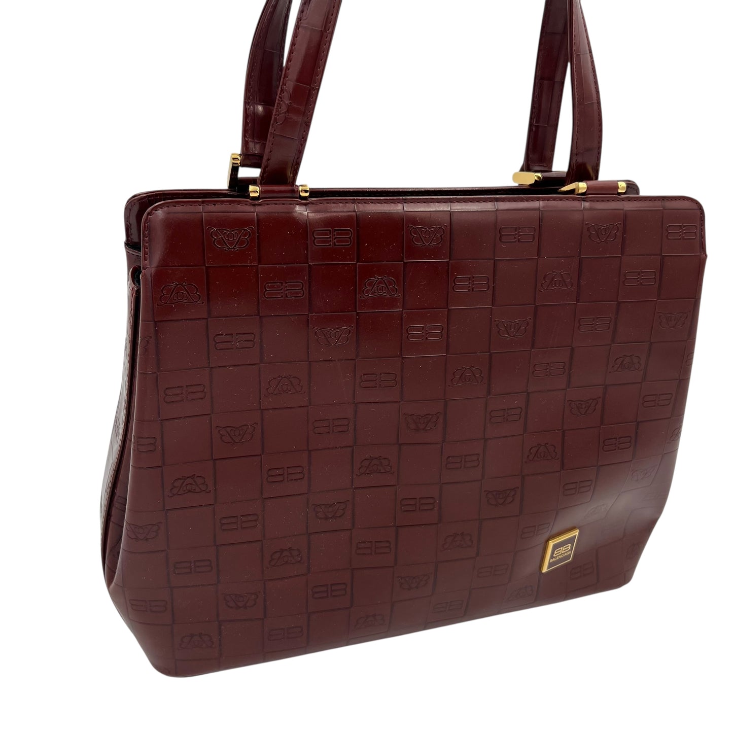 Vintage Balenciaga Paris Burgundy Bag Handle Handtasche