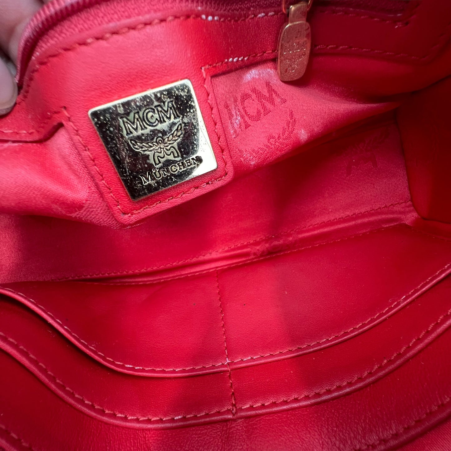 MCM Mini Visetos Evening Handle Bag Handtasche