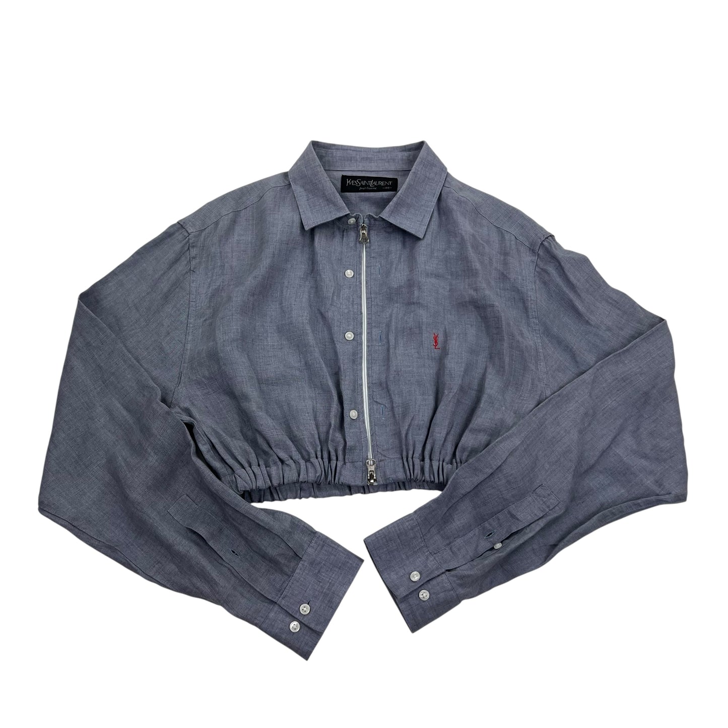 YSL Yves Saint Laurent Crop Top Harrington Windbreaker - Women M