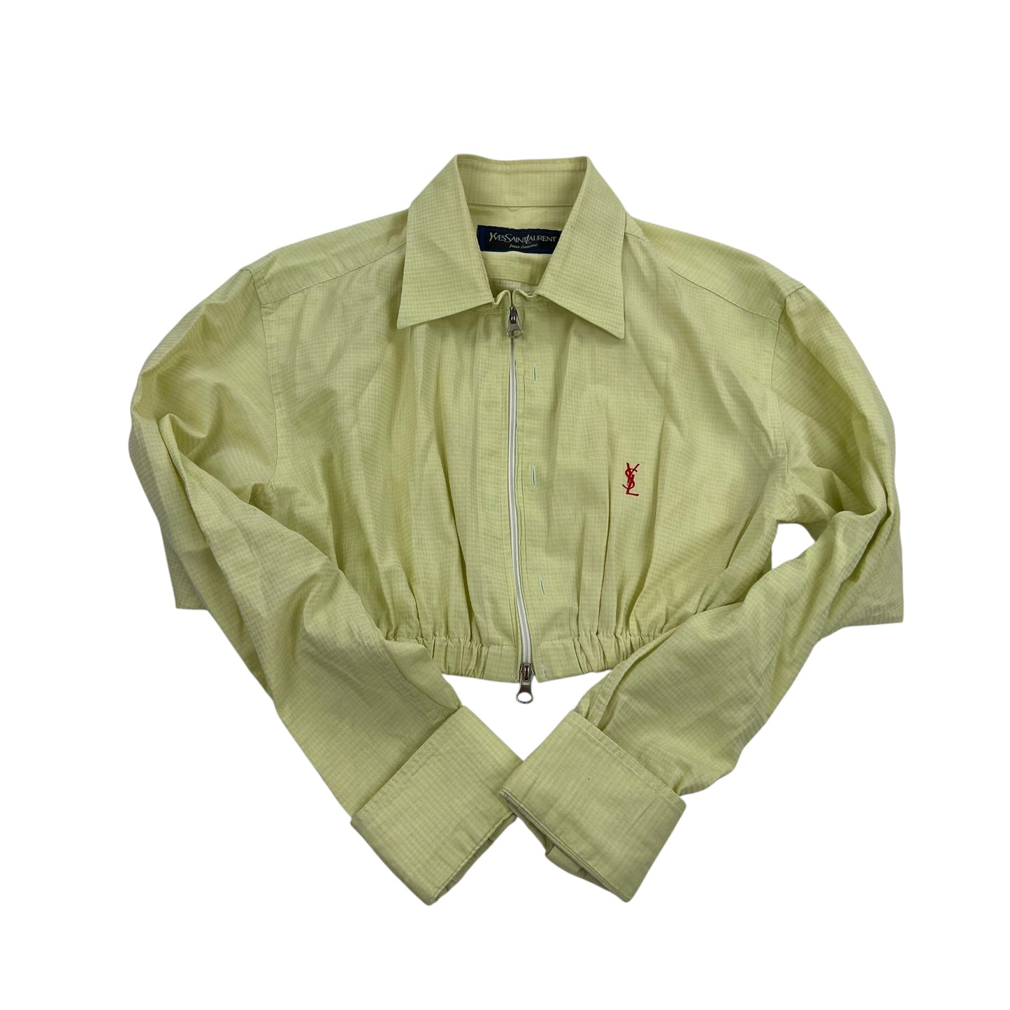 YSL Yves Saint Laurent Crop Top Harrington Windbreaker - Women M