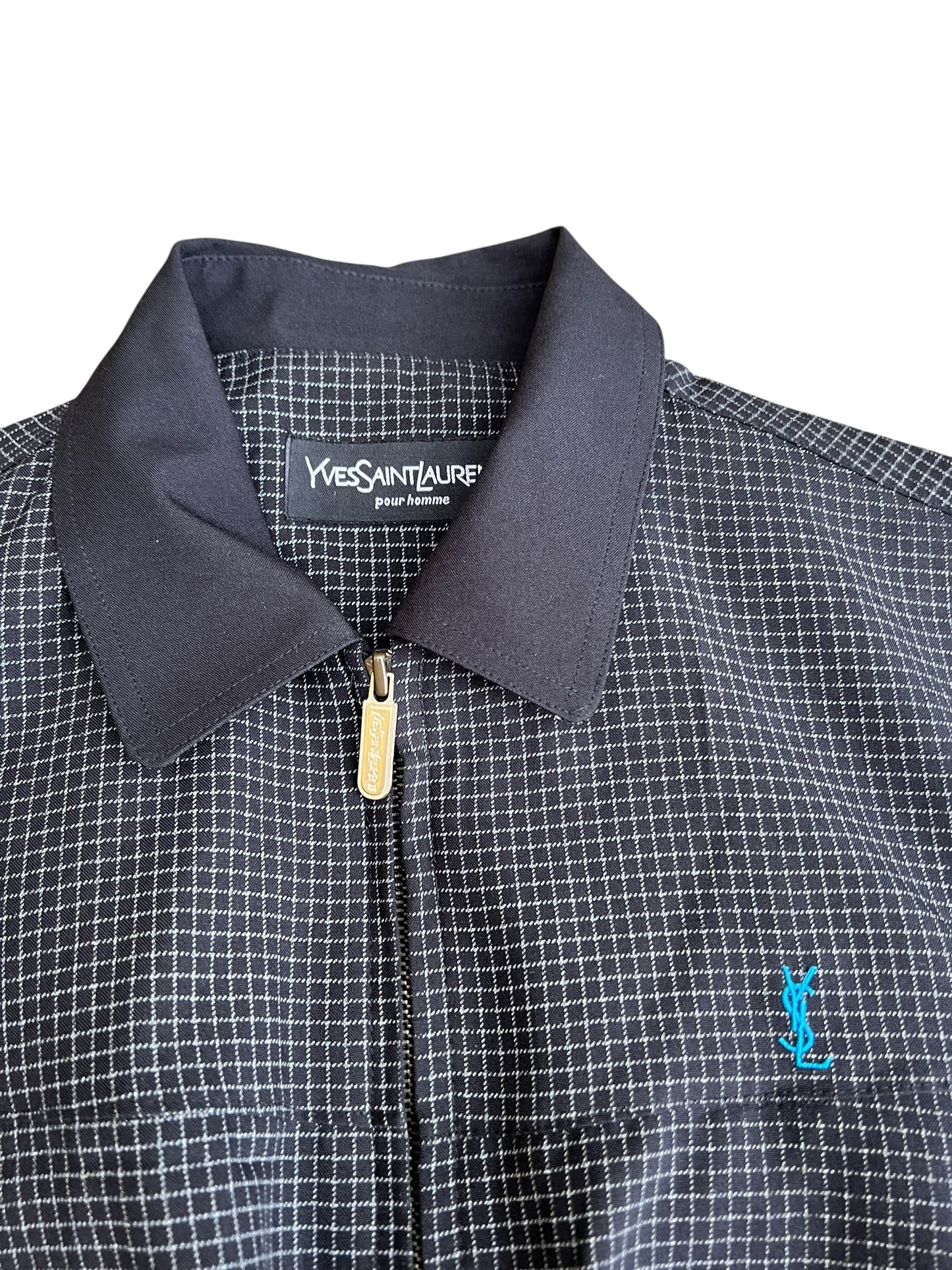 YSL Yves Saint Laurent Crop Top Harrington Windbreaker - Women M