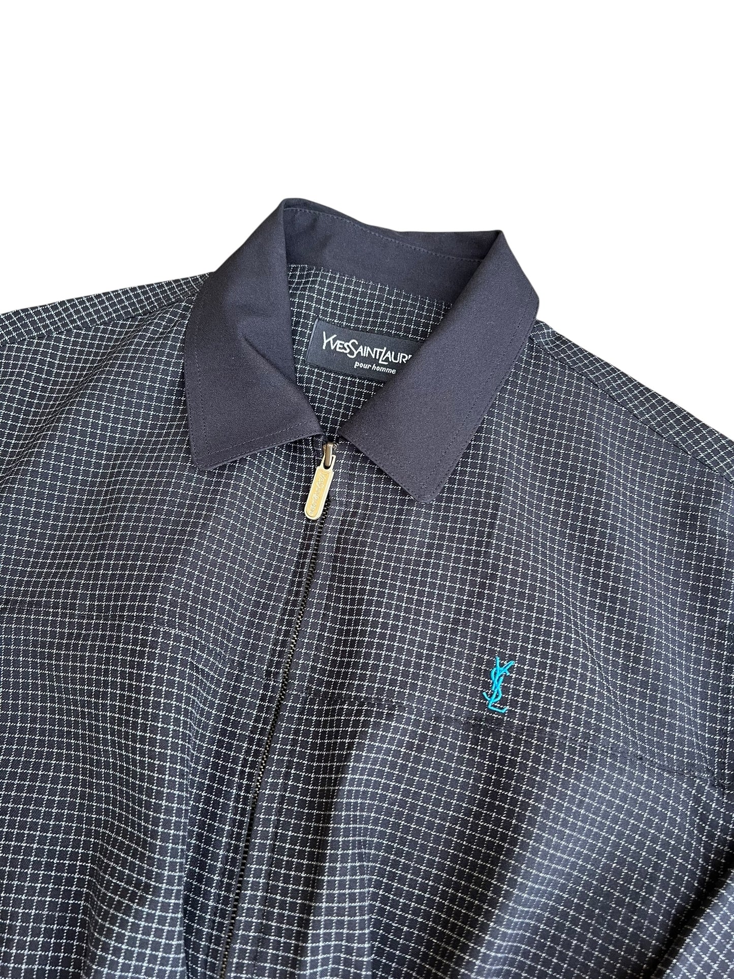 YSL Yves Saint Laurent Crop Top Harrington Windbreaker - Women M