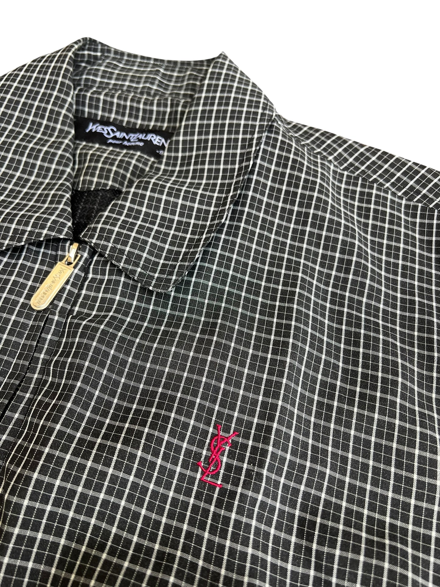 YSL Yves Saint Laurent Crop Top Harrington Windbreaker - Women M