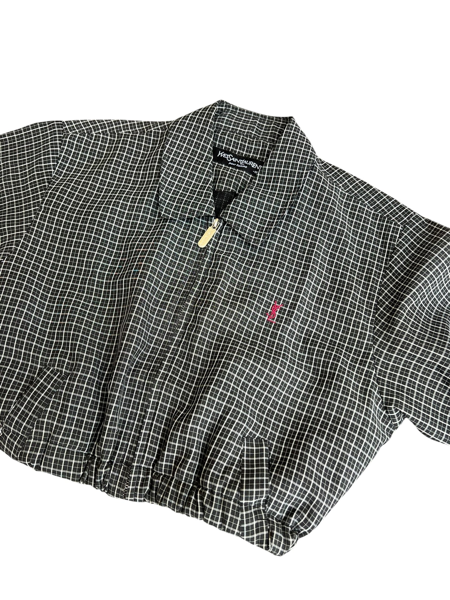 YSL Yves Saint Laurent Crop Top Harrington Windbreaker - Women M
