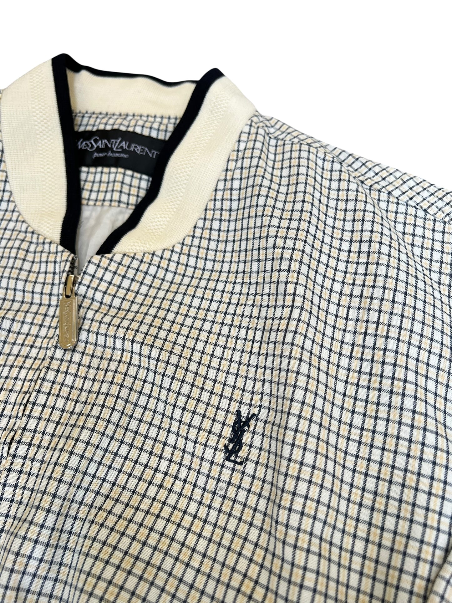 YSL Yves Saint Laurent Crop Top Harrington Windbreaker - Women M