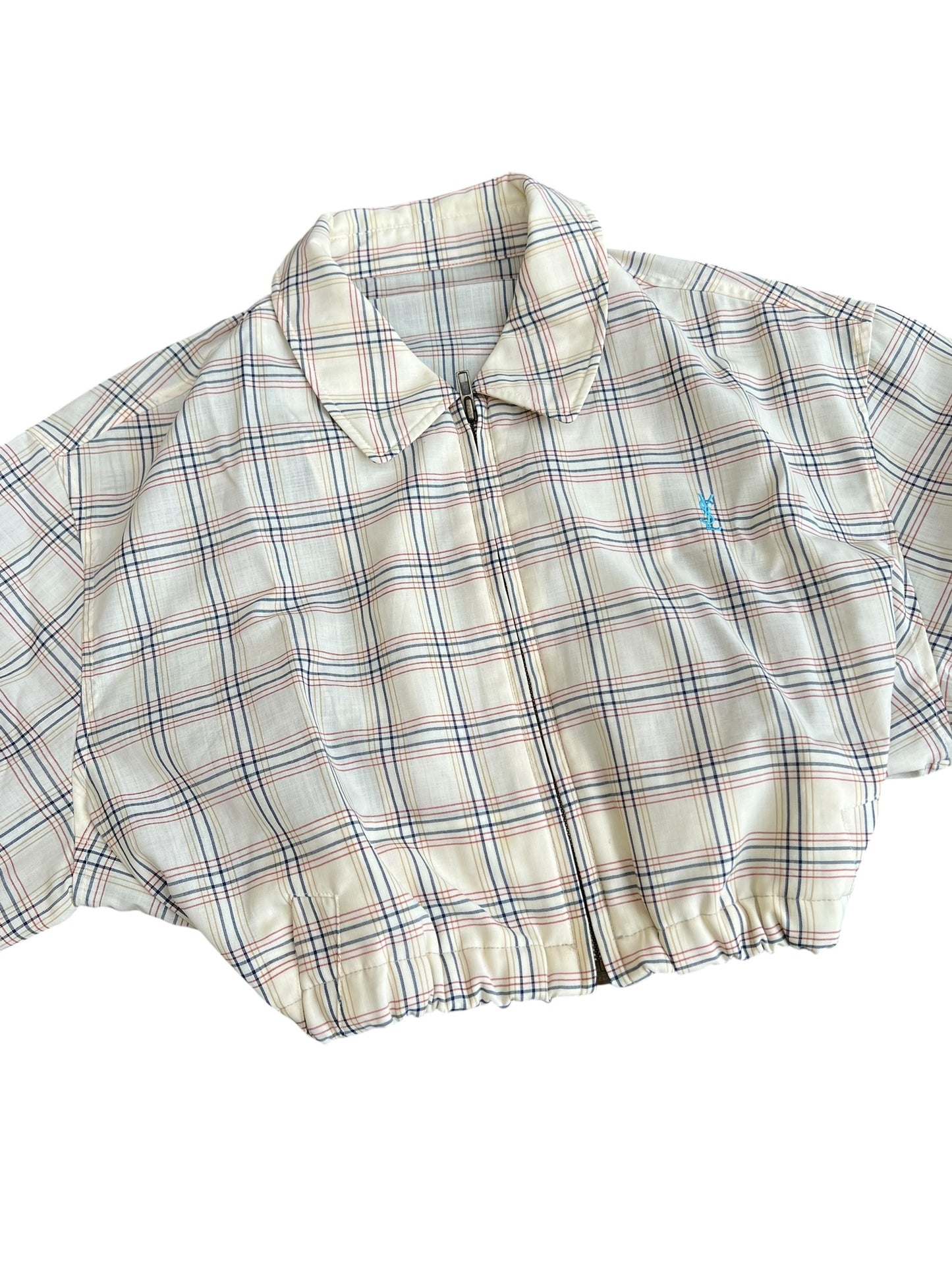 YSL Yves Saint Laurent Crop Top Harrington Windbreaker - Women M