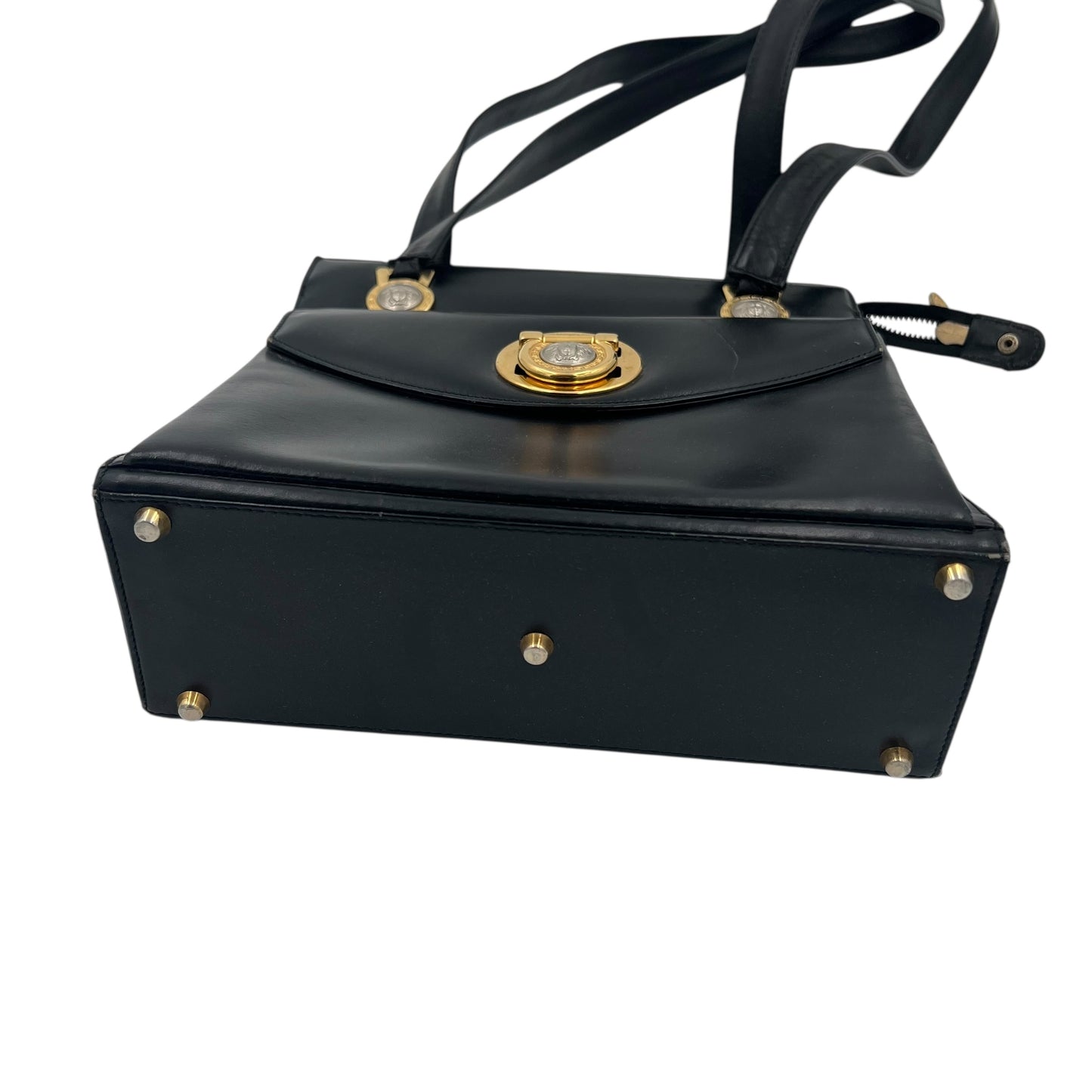 Vintage Gianni Versace Laather Handle Bag Handbag Handtasche
