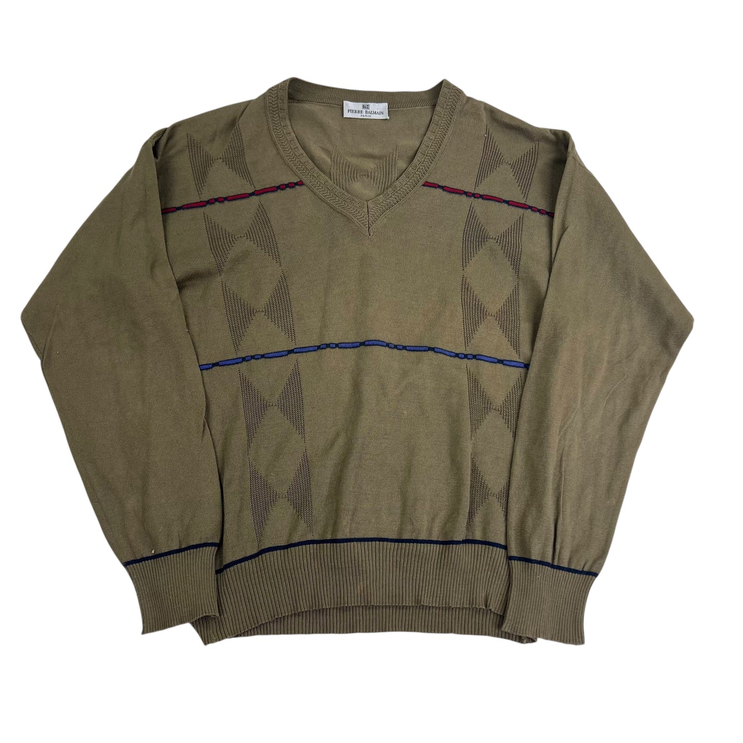 Pierre Balmain Paris V-Neck Knit Sweater - L Sweaters Balmain coat outerwear pufferseason second hand vintage shop österreich germany deutschland angebot daunenjacke winterjacke jacke