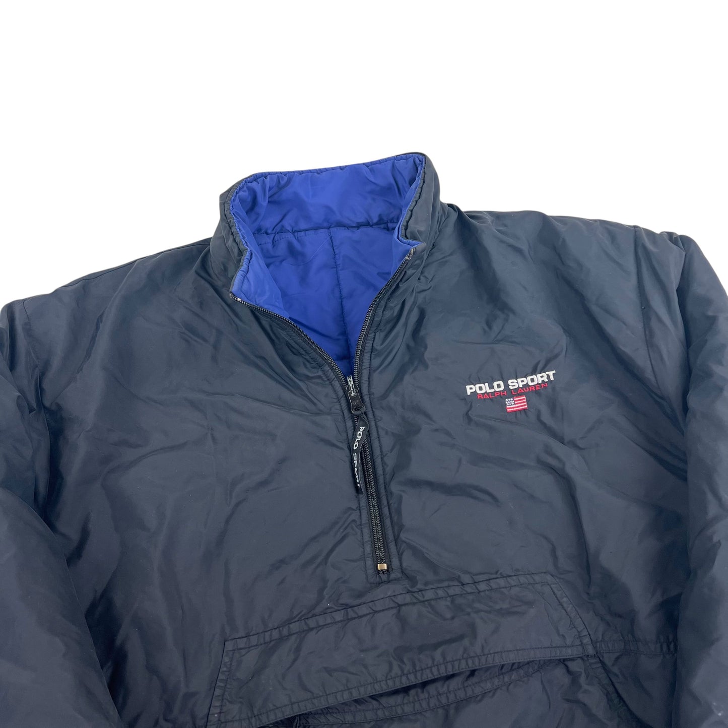 Ralph Lauren Polo Sport Reversible 1/4 Zip Puffer Jacket - L Ralph Lauren Ralph Lauren coat outerwear pufferseason second hand vintage shop österreich germany deutschland angebot daunenjacke winterjacke jacke