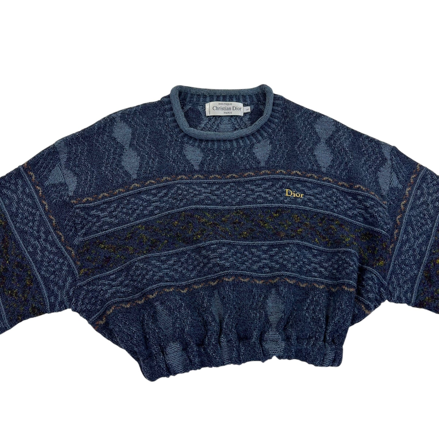 Vintage Christian Dior Knit Crop Top - Women L Sweaters Dior coat outerwear pufferseason second hand vintage shop österreich germany deutschland angebot daunenjacke winterjacke jacke