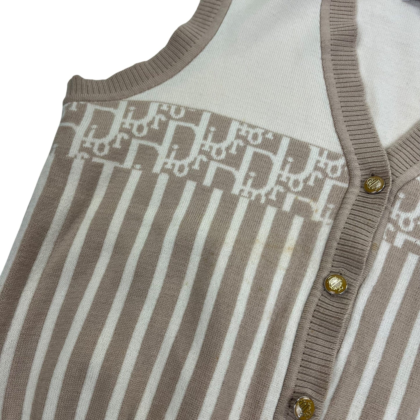 Vintage Christian Dior Knit Vest Cotton Gilet pullover sweater - S Sweaters Dior coat outerwear pufferseason second hand vintage shop österreich germany deutschland angebot daunenjacke winterjacke jacke