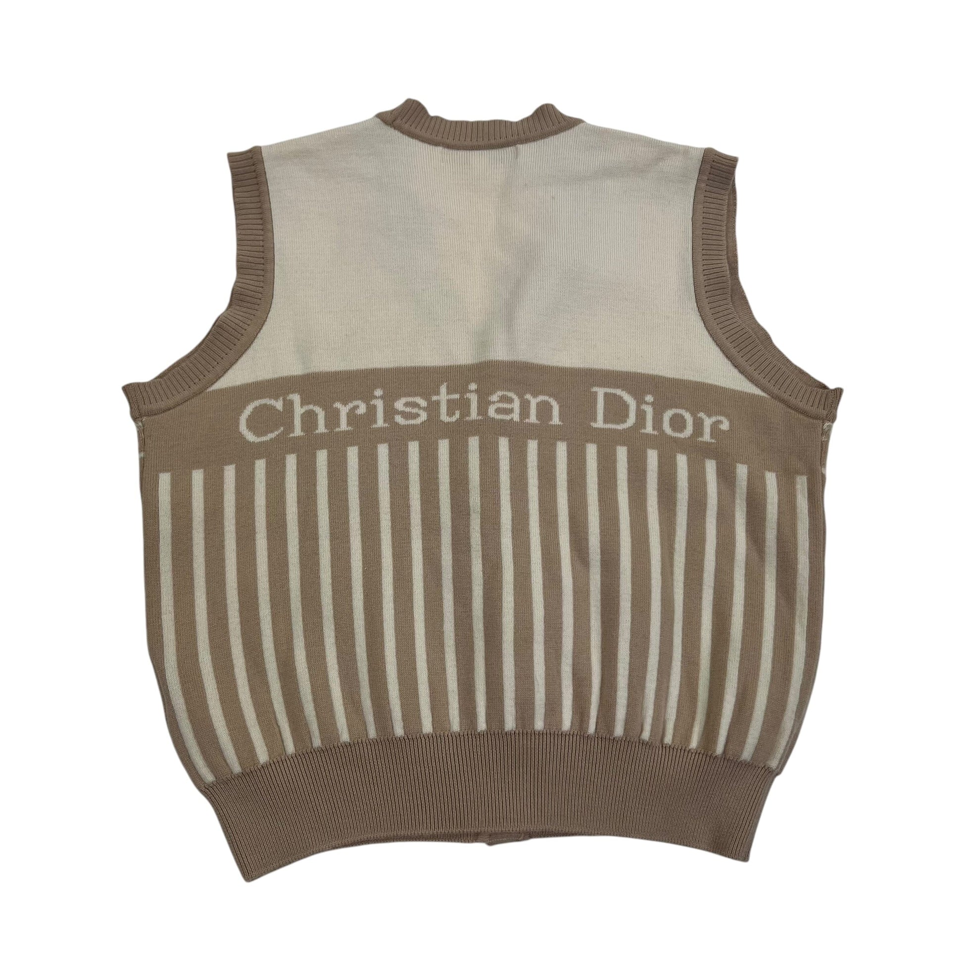 Vintage Christian Dior Knit Vest Cotton Gilet pullover sweater - S Sweaters Dior coat outerwear pufferseason second hand vintage shop österreich germany deutschland angebot daunenjacke winterjacke jacke