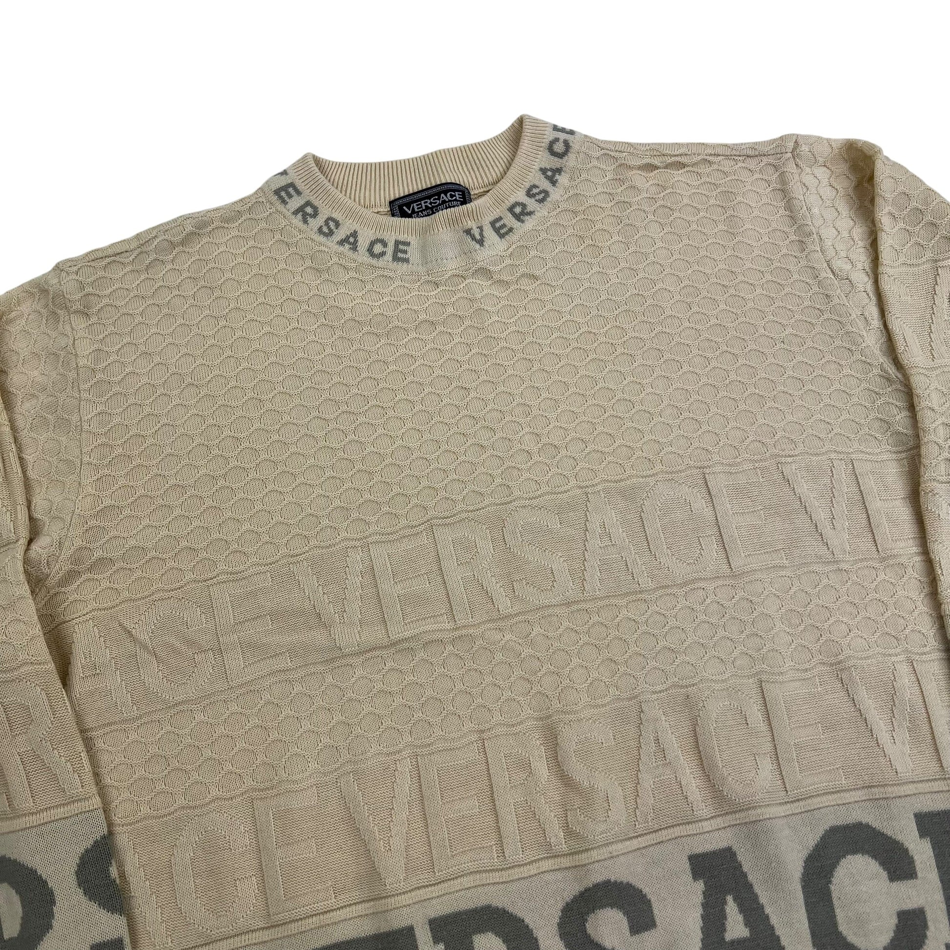 Vintage Gianni Versace Jeans Couture Sweater - L Sweaters Versace coat outerwear pufferseason second hand vintage shop österreich germany deutschland angebot daunenjacke winterjacke jacke