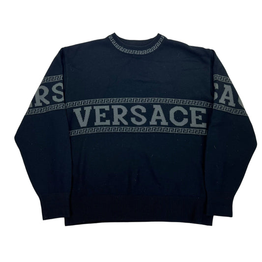 Vintage Gianni Versace Spellout Sweater - L Sweaters Gianni Versace coat outerwear pufferseason second hand vintage shop österreich germany deutschland angebot daunenjacke winterjacke jacke