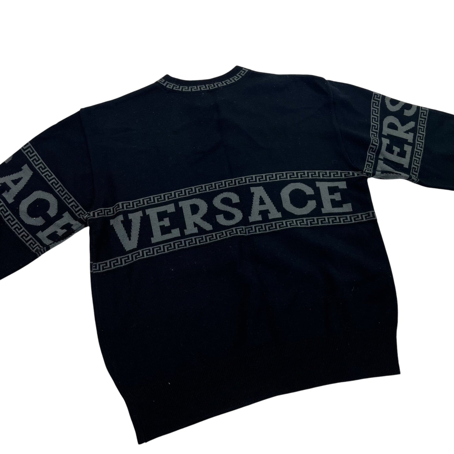 Vintage Gianni Versace Spellout Sweater - L Sweaters Gianni Versace coat outerwear pufferseason second hand vintage shop österreich germany deutschland angebot daunenjacke winterjacke jacke