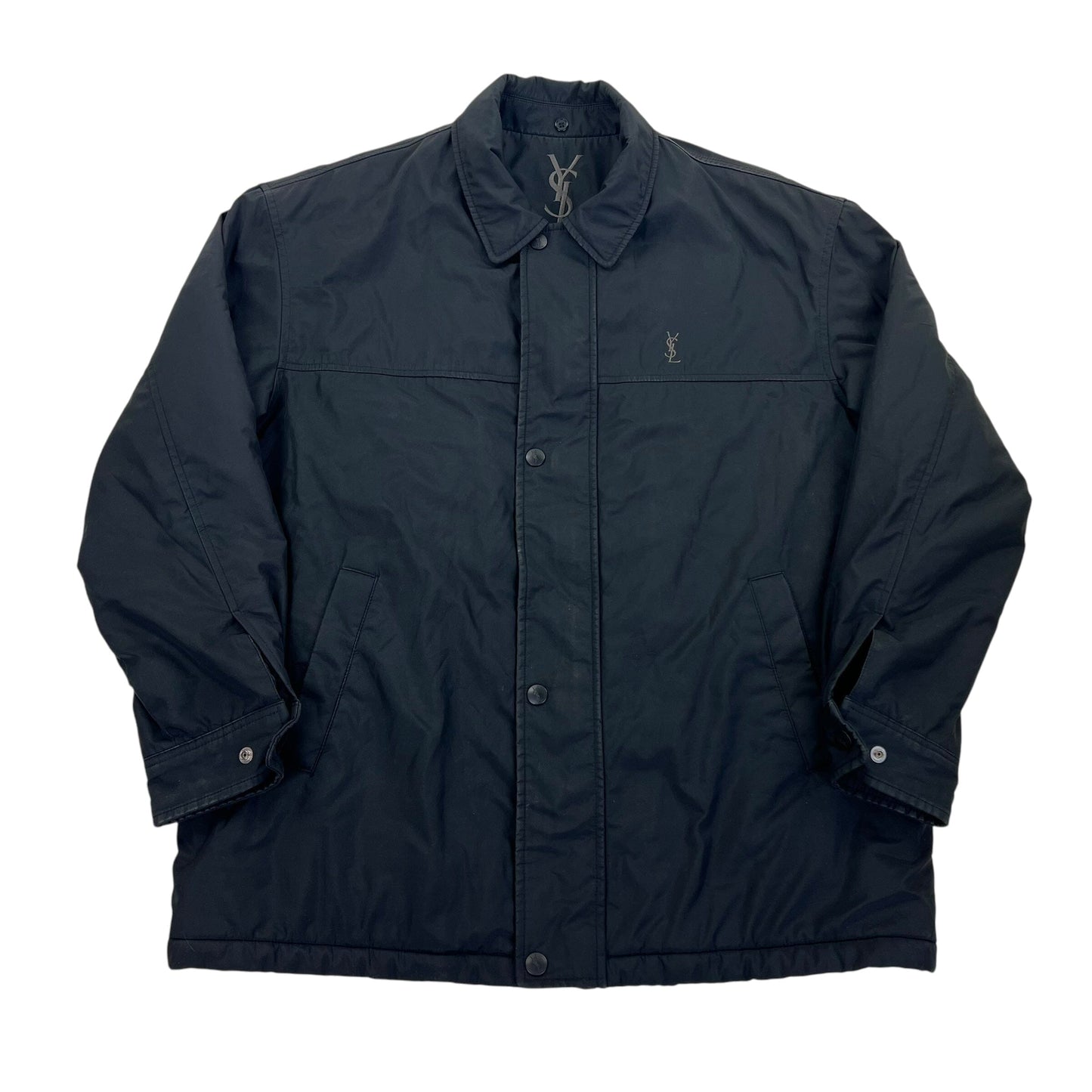 YSL Outdoor fleece lined Padded Coat Jacket - L Designer Puffer Yves Saint Laurent coat outerwear pufferseason second hand vintage shop österreich germany deutschland angebot daunenjacke winterjacke jacke