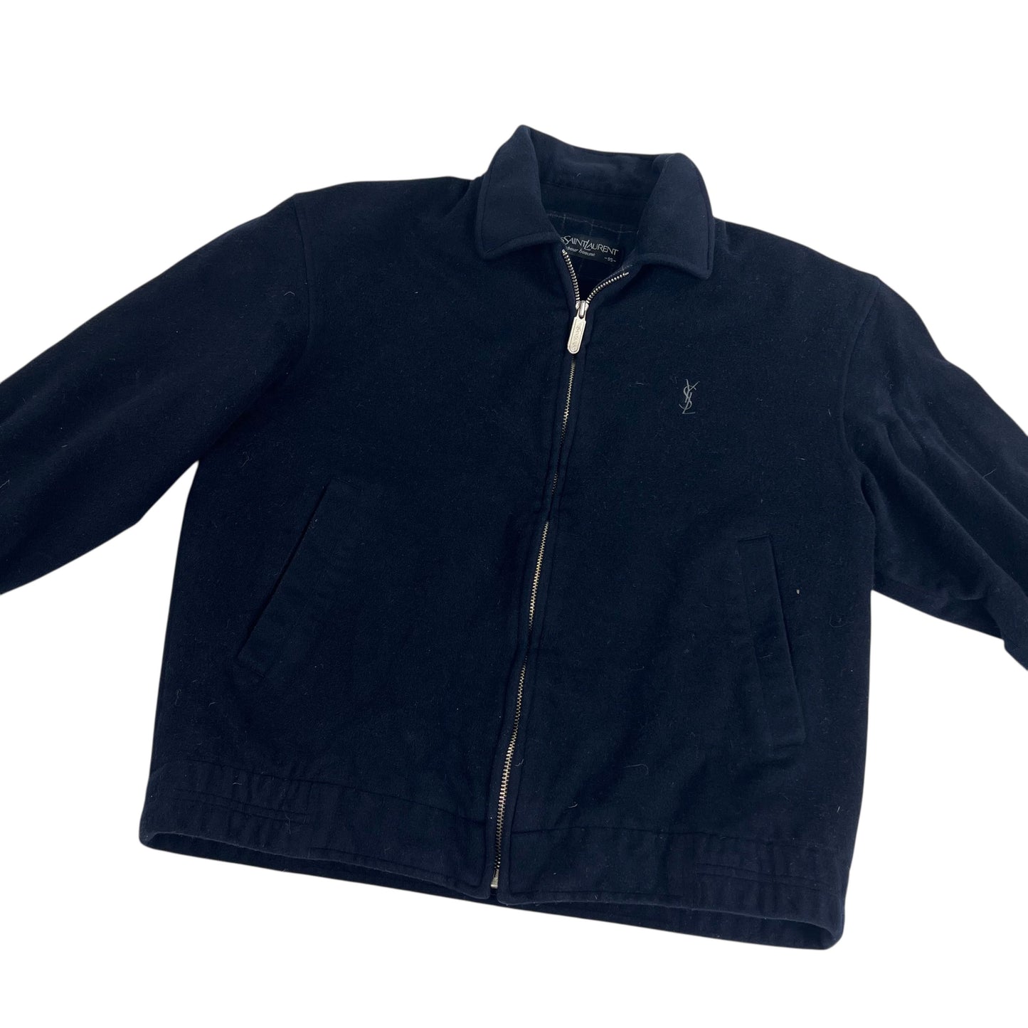 YSL Yves Saint Laurent Fleece Wool Jacket - Women S Windbreakers Yves Saint Laurent coat outerwear pufferseason second hand vintage shop österreich germany deutschland angebot daunenjacke winterjacke jacke