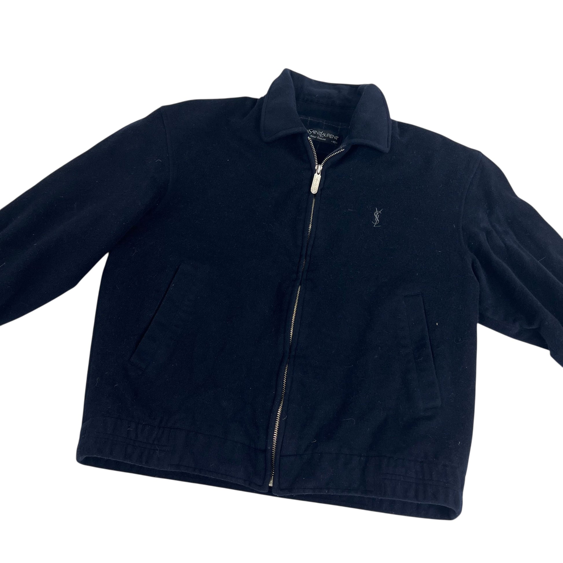 YSL Yves Saint Laurent Fleece Wool Jacket - Women S Windbreakers Yves Saint Laurent coat outerwear pufferseason second hand vintage shop österreich germany deutschland angebot daunenjacke winterjacke jacke