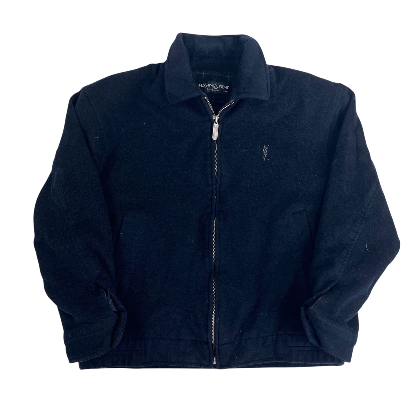 YSL Yves Saint Laurent Fleece Wool Jacket - Women S Windbreakers Yves Saint Laurent coat outerwear pufferseason second hand vintage shop österreich germany deutschland angebot daunenjacke winterjacke jacke