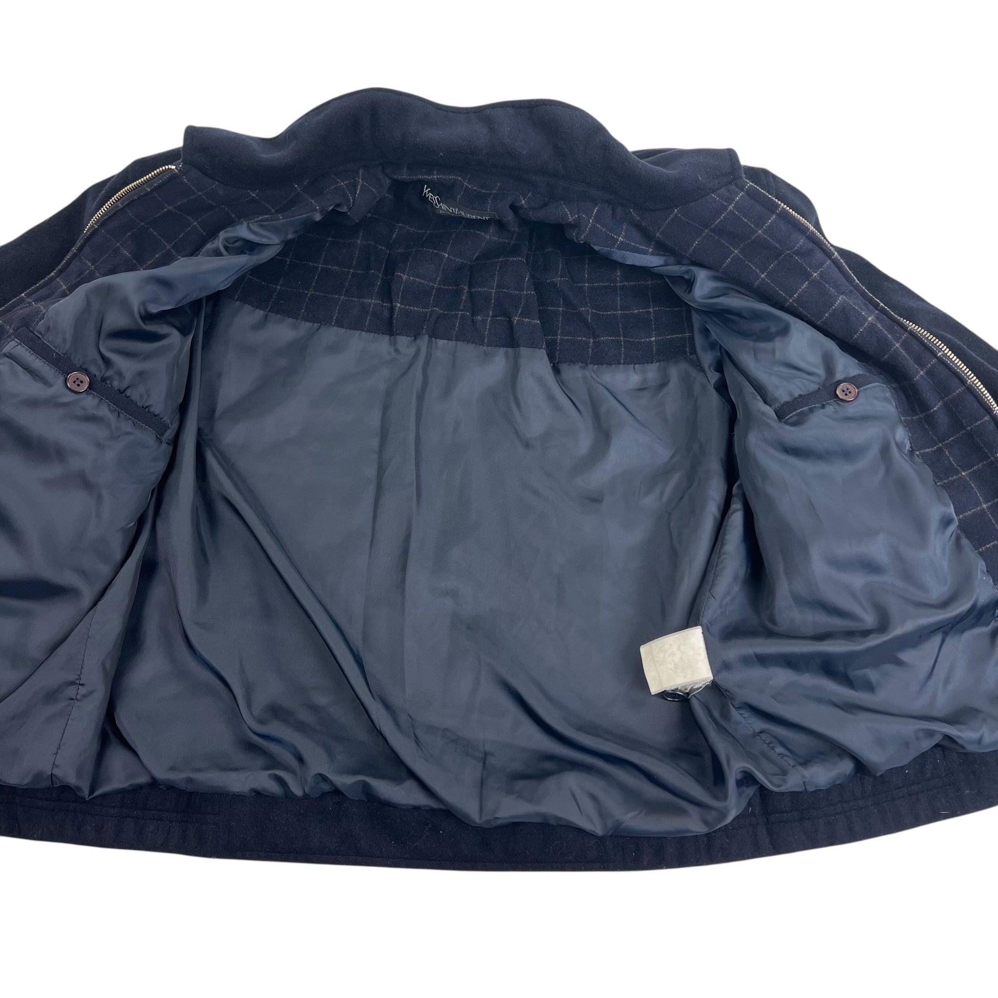 YSL Yves Saint Laurent Fleece Wool Jacket - Women S Windbreakers Yves Saint Laurent coat outerwear pufferseason second hand vintage shop österreich germany deutschland angebot daunenjacke winterjacke jacke