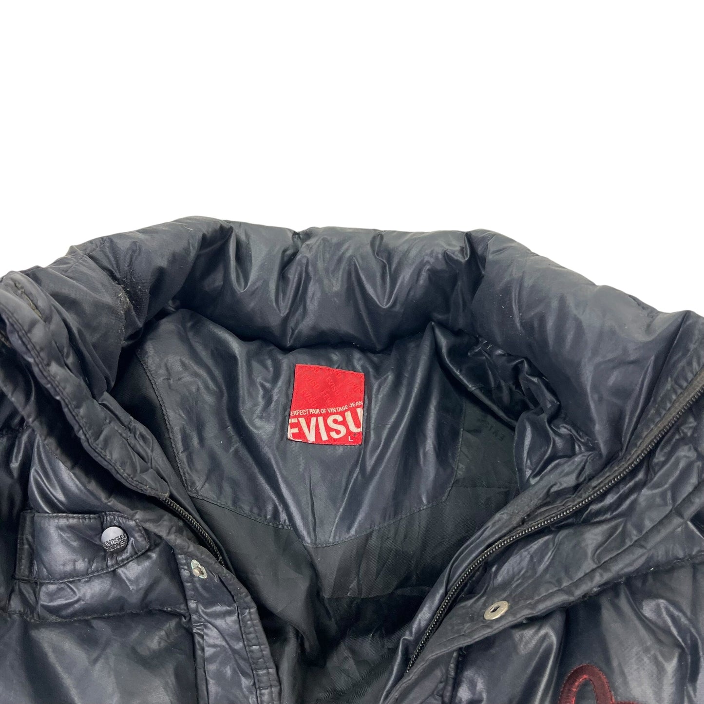 90s Evisu Puffer Jacket - L pufferseason coat outerwear pufferseason second hand vintage shop österreich germany deutschland angebot daunenjacke winterjacke jacke