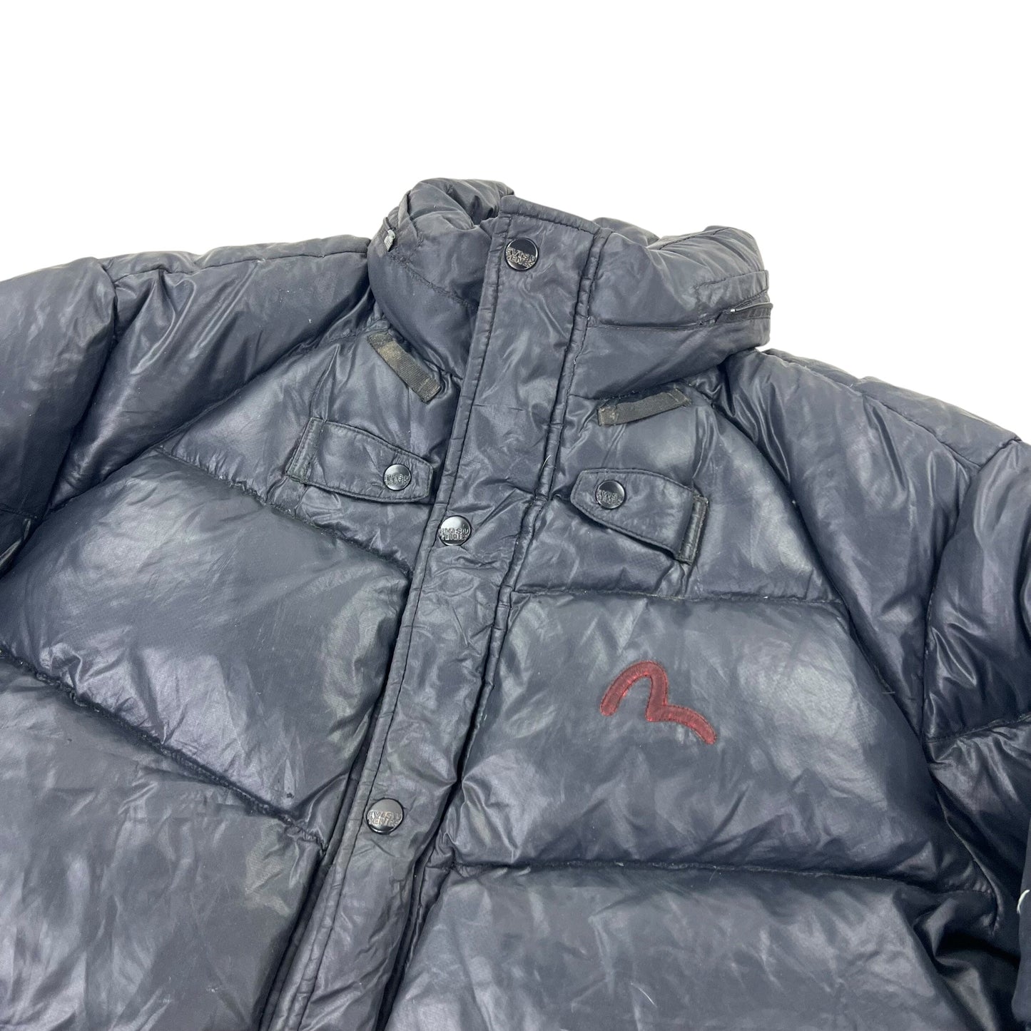 90s Evisu Puffer Jacket - L pufferseason coat outerwear pufferseason second hand vintage shop österreich germany deutschland angebot daunenjacke winterjacke jacke