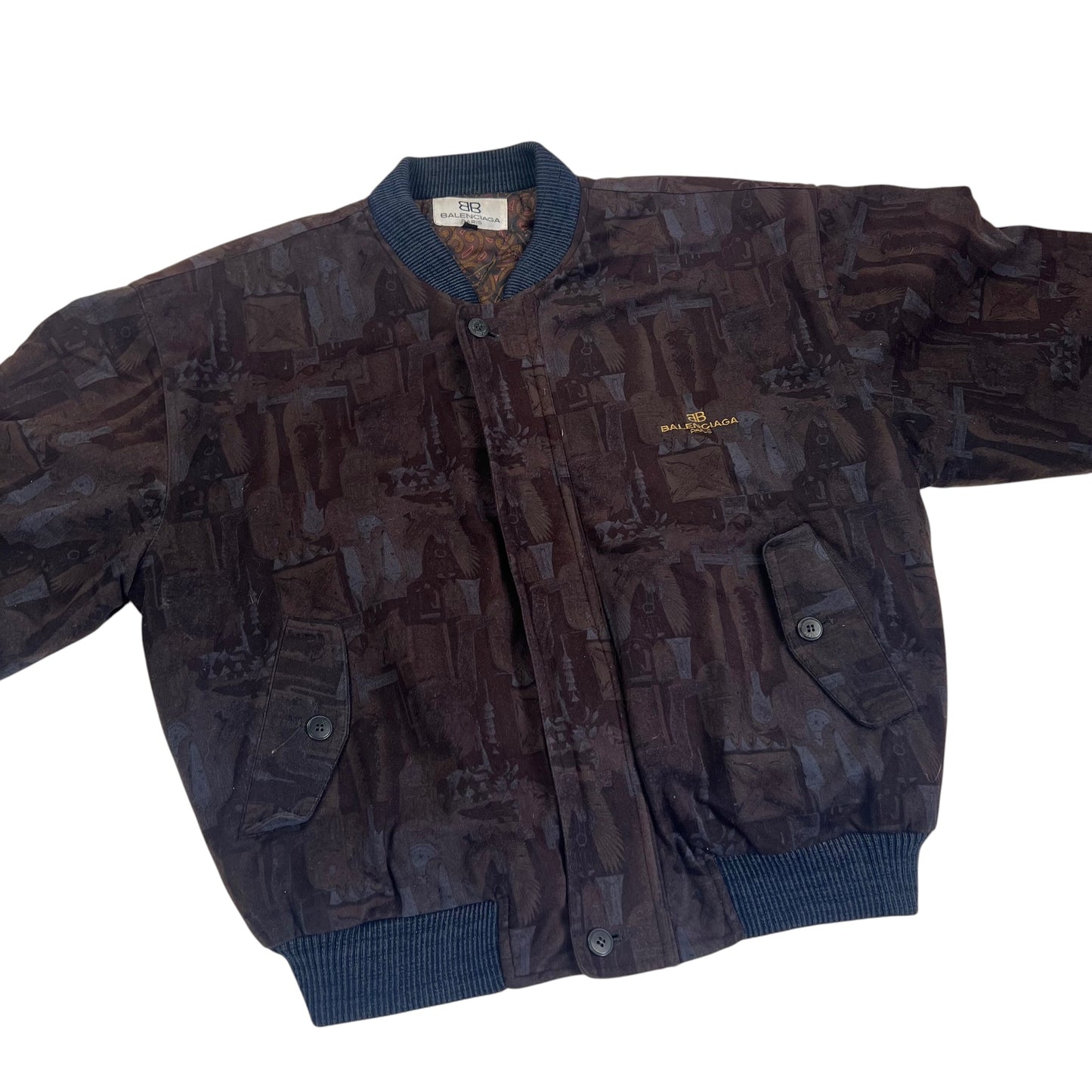 Vintage Balenciaga Paris Windbreaker Bomber Jacket - L