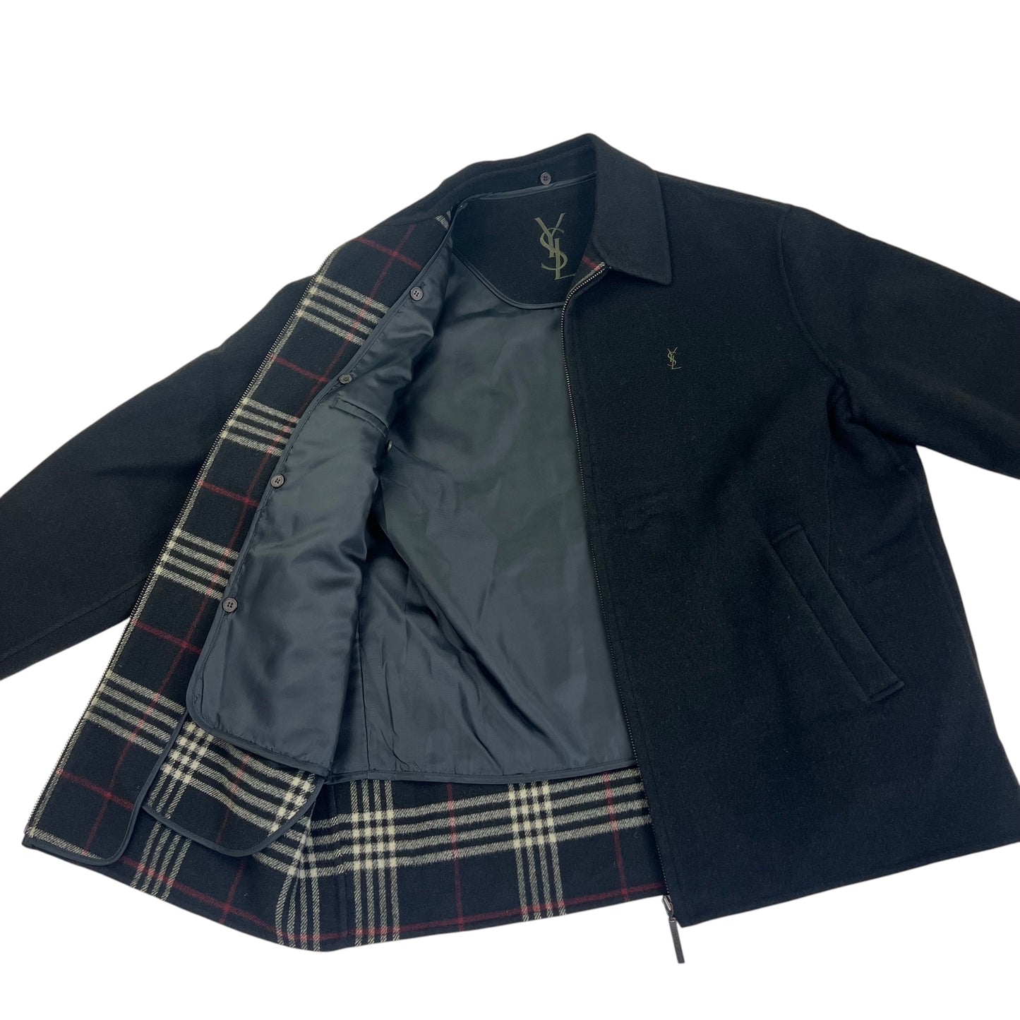 YSL Yves Saint Laurent Wool Fleece Coat Jacket - L