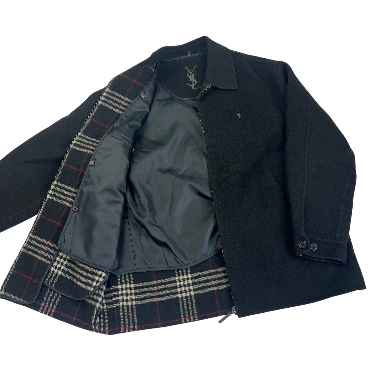 YSL Yves Saint Laurent Wool Fleece Coat Jacket - L