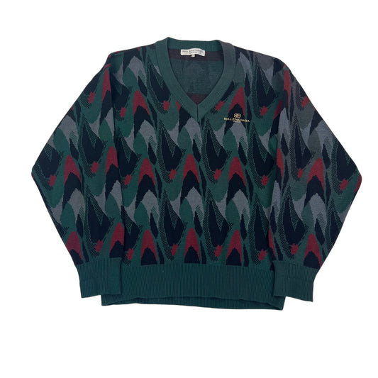 80s Balenciaga Paris V-Neck sweater - M
