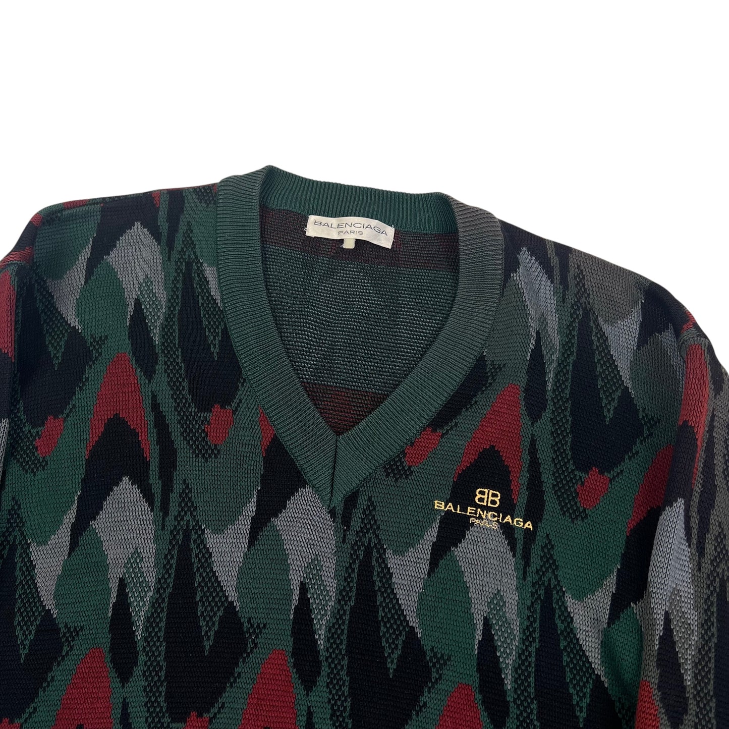 80s Balenciaga Paris V-Neck sweater - M