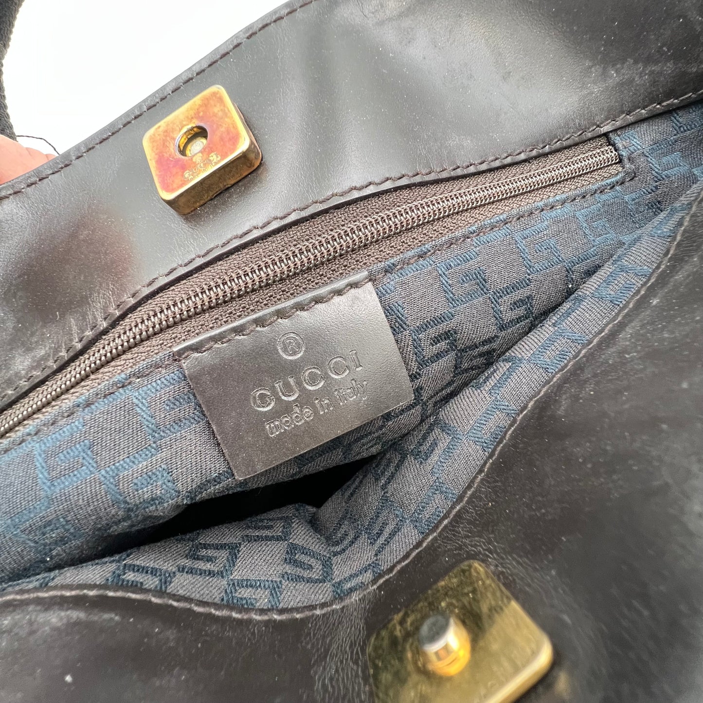 Gucci GG canvas Pocket Handbag Clutch Evening Bag