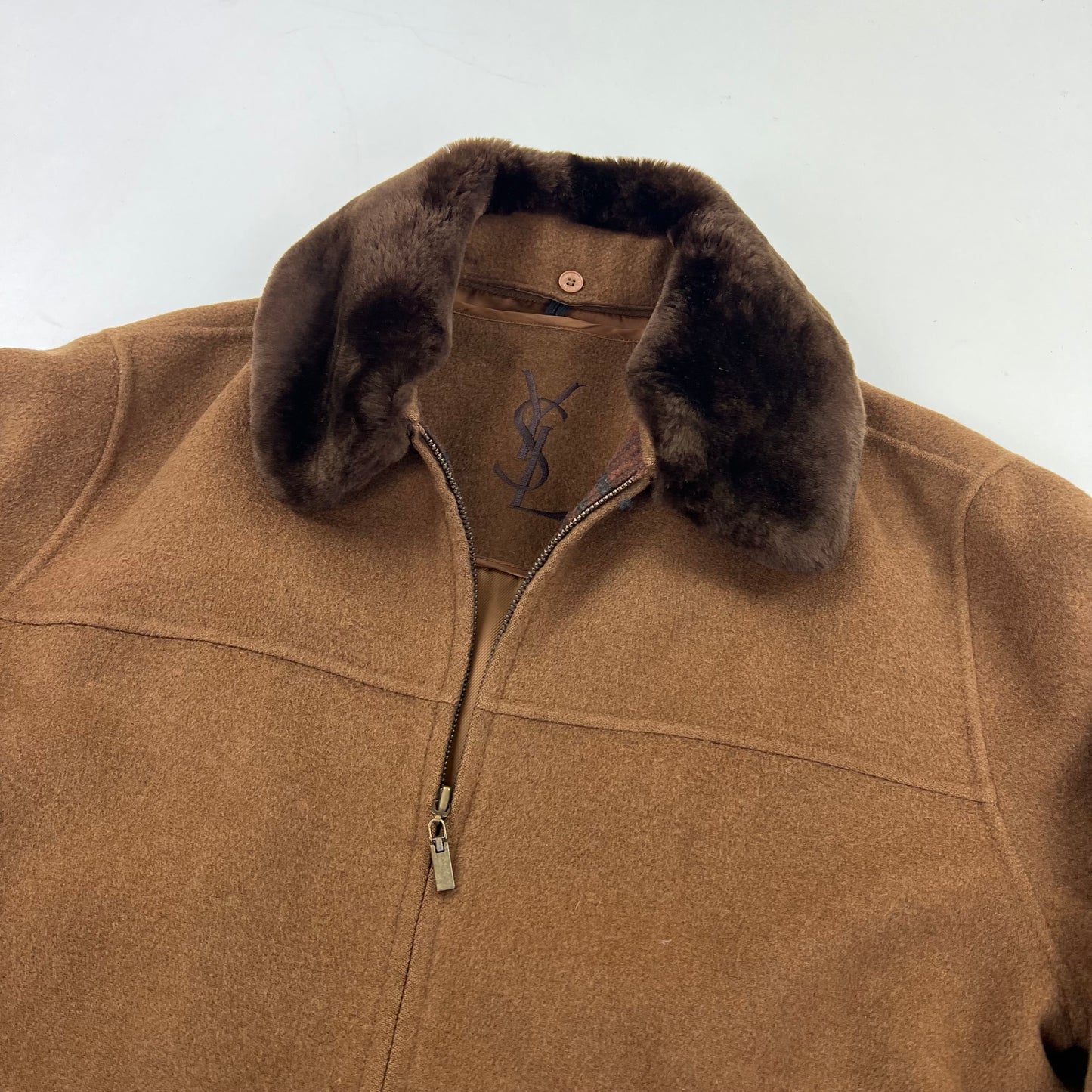 YSL Yves Saint Laurent Wool Fleece Coat Jacket - M