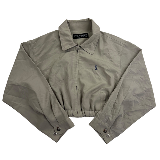 YSL Yves Saint Lauren Windbreaker Harrington Crop Top - S