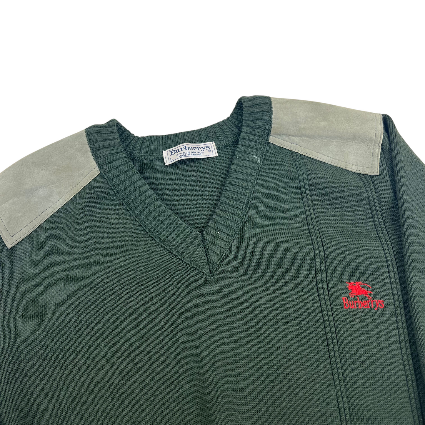 Burberry V-Neck Knit Sweater - XL