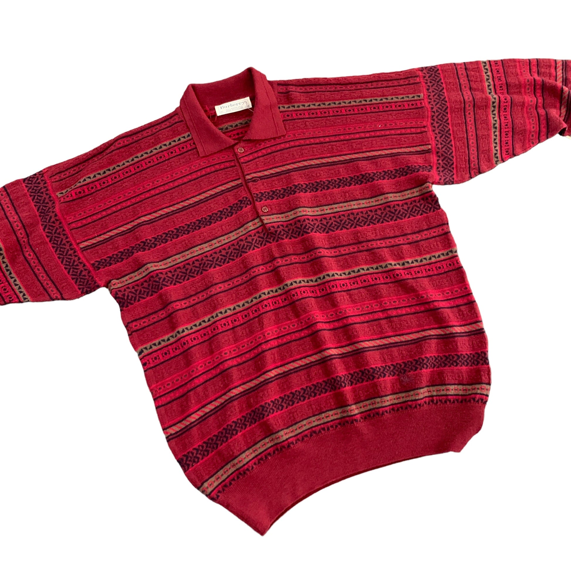 Burberry Knit Polo Shirt / Sweater - XL Burberry Burberry coat outerwear pufferseason second hand vintage shop österreich germany deutschland angebot daunenjacke winterjacke jacke