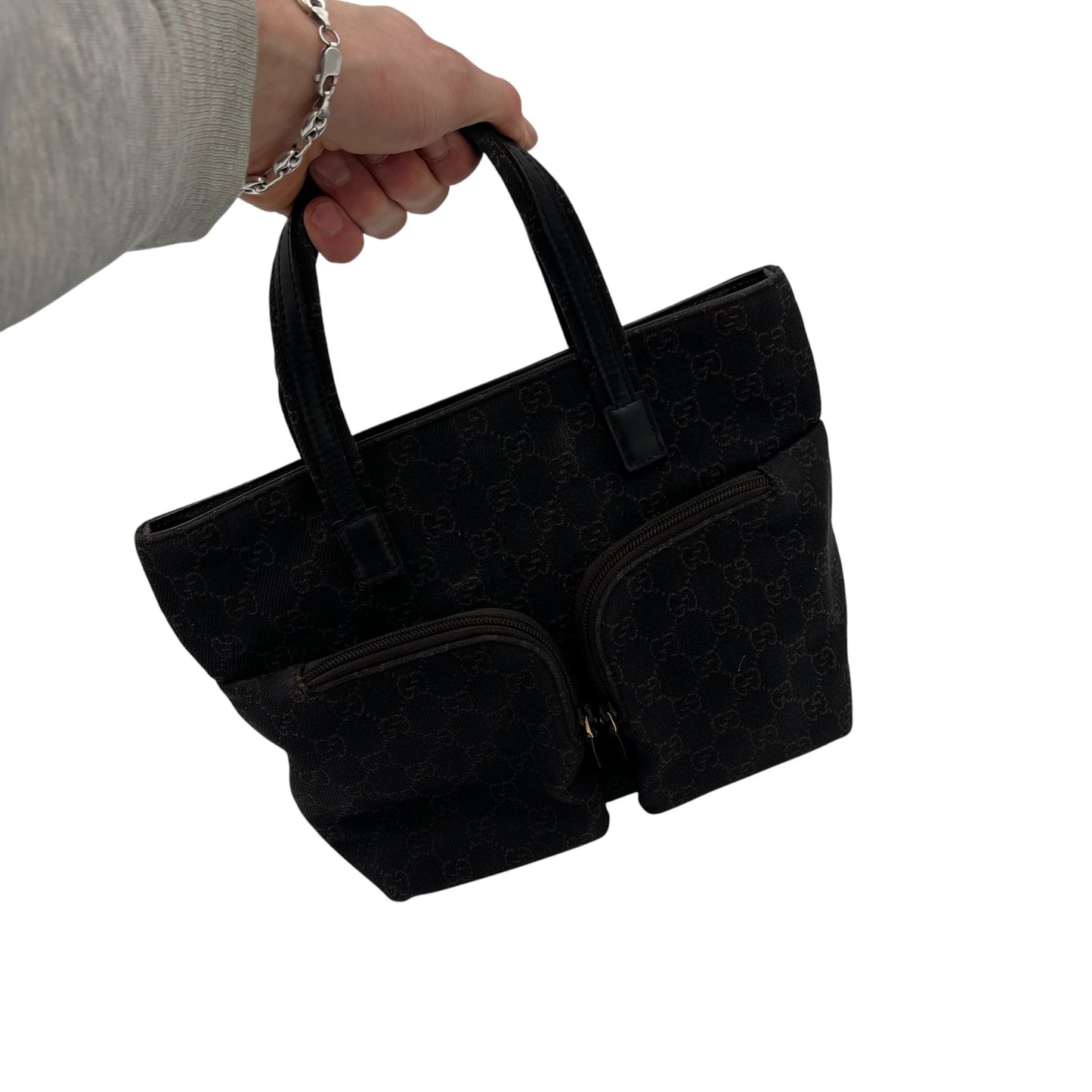 Gucci GG canvas Pocket Handbag Clutch Evening Bag