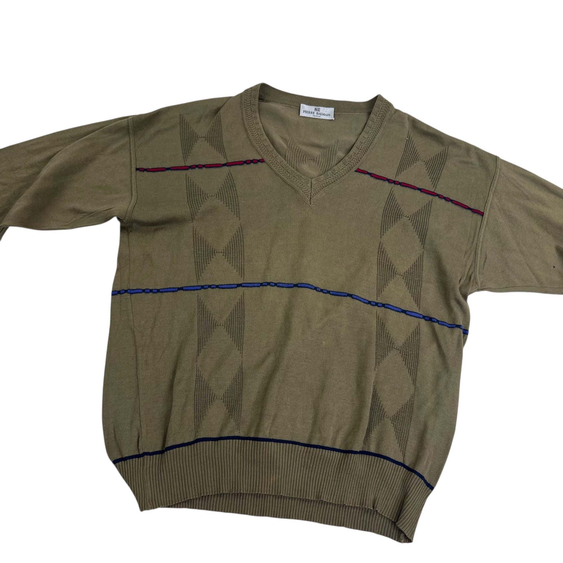 Pierre Balmain Paris V-Neck Knit Sweater - L Sweaters Balmain coat outerwear pufferseason second hand vintage shop österreich germany deutschland angebot daunenjacke winterjacke jacke