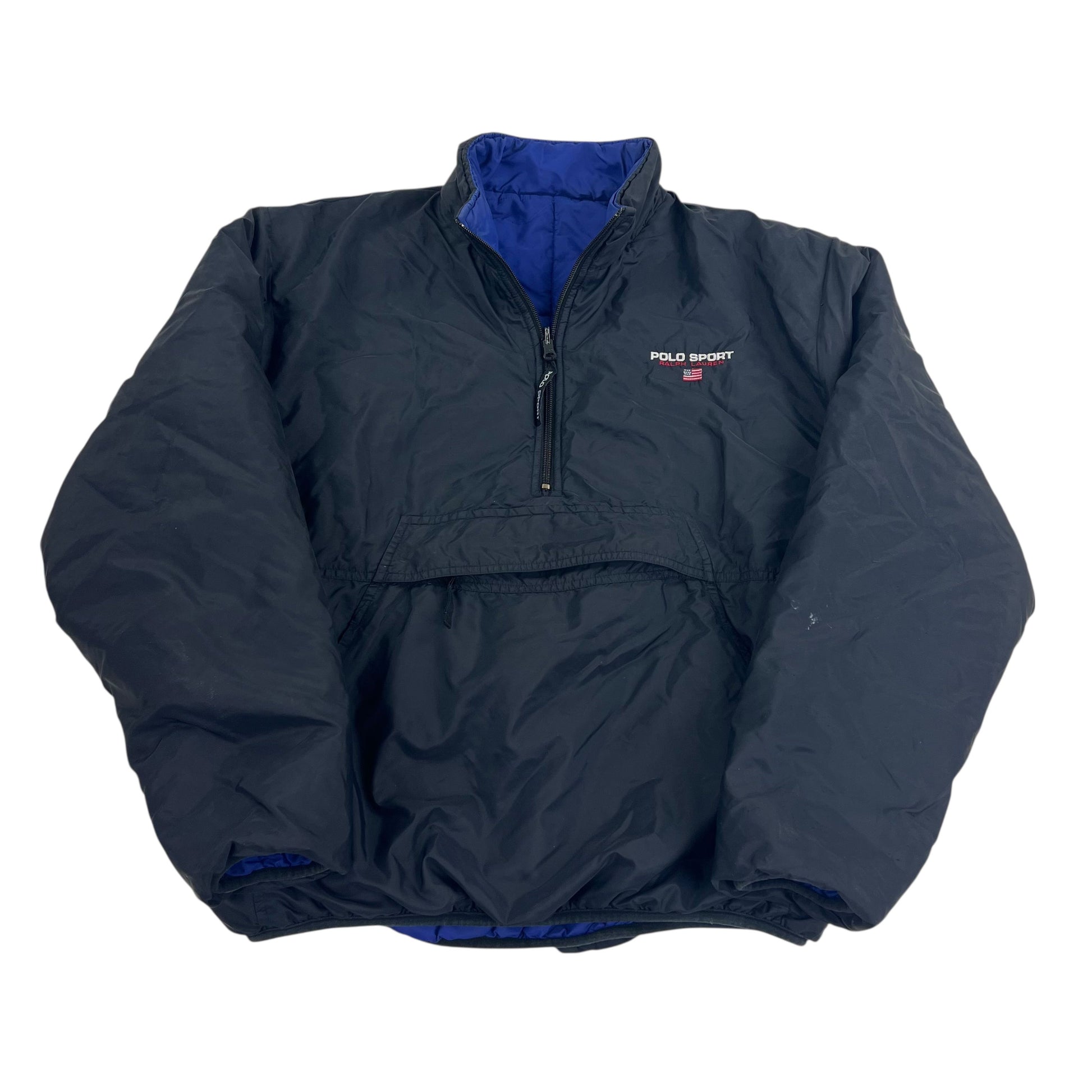 Ralph Lauren Polo Sport Reversible 1/4 Zip Puffer Jacket - L Ralph Lauren Ralph Lauren coat outerwear pufferseason second hand vintage shop österreich germany deutschland angebot daunenjacke winterjacke jacke