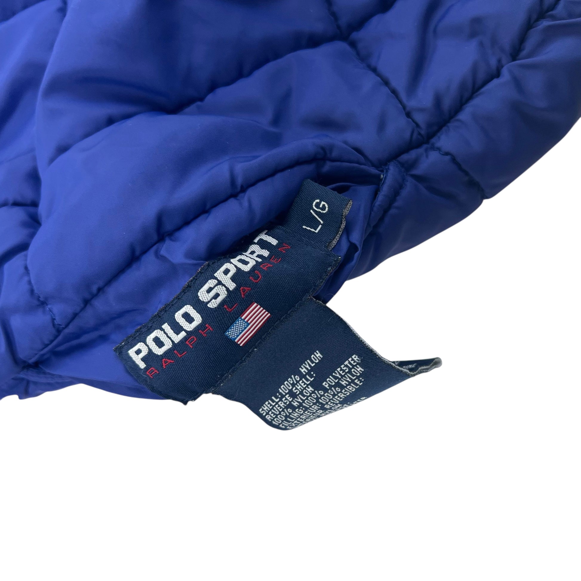 Ralph Lauren Polo Sport Reversible 1/4 Zip Puffer Jacket - L Ralph Lauren Ralph Lauren coat outerwear pufferseason second hand vintage shop österreich germany deutschland angebot daunenjacke winterjacke jacke