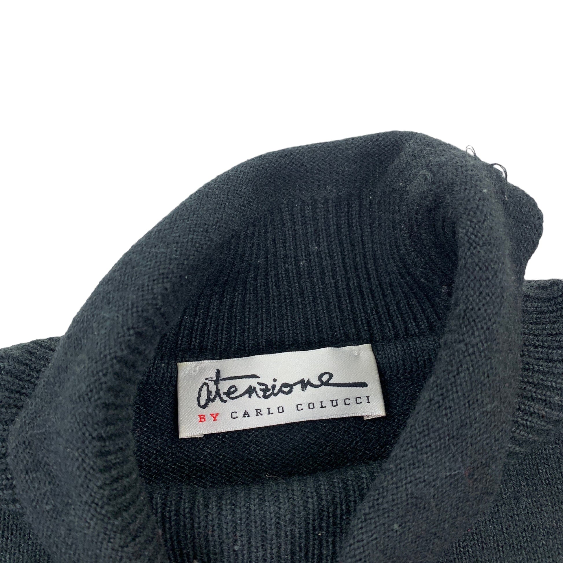 Vintage Carlo Colucci "Attenzione" Sweater - XL Sweaters Carlo Colucci coat outerwear pufferseason second hand vintage shop österreich germany deutschland angebot daunenjacke winterjacke jacke