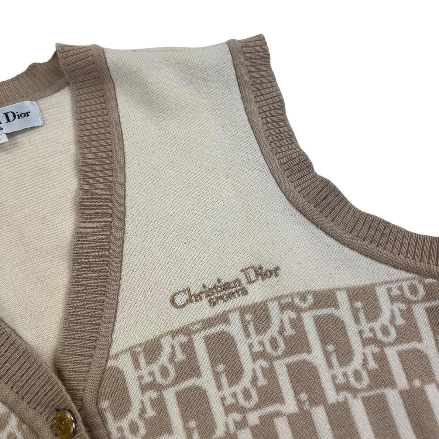 Vintage Christian Dior Knit Vest Cotton Gilet pullover sweater - S Sweaters Dior coat outerwear pufferseason second hand vintage shop österreich germany deutschland angebot daunenjacke winterjacke jacke