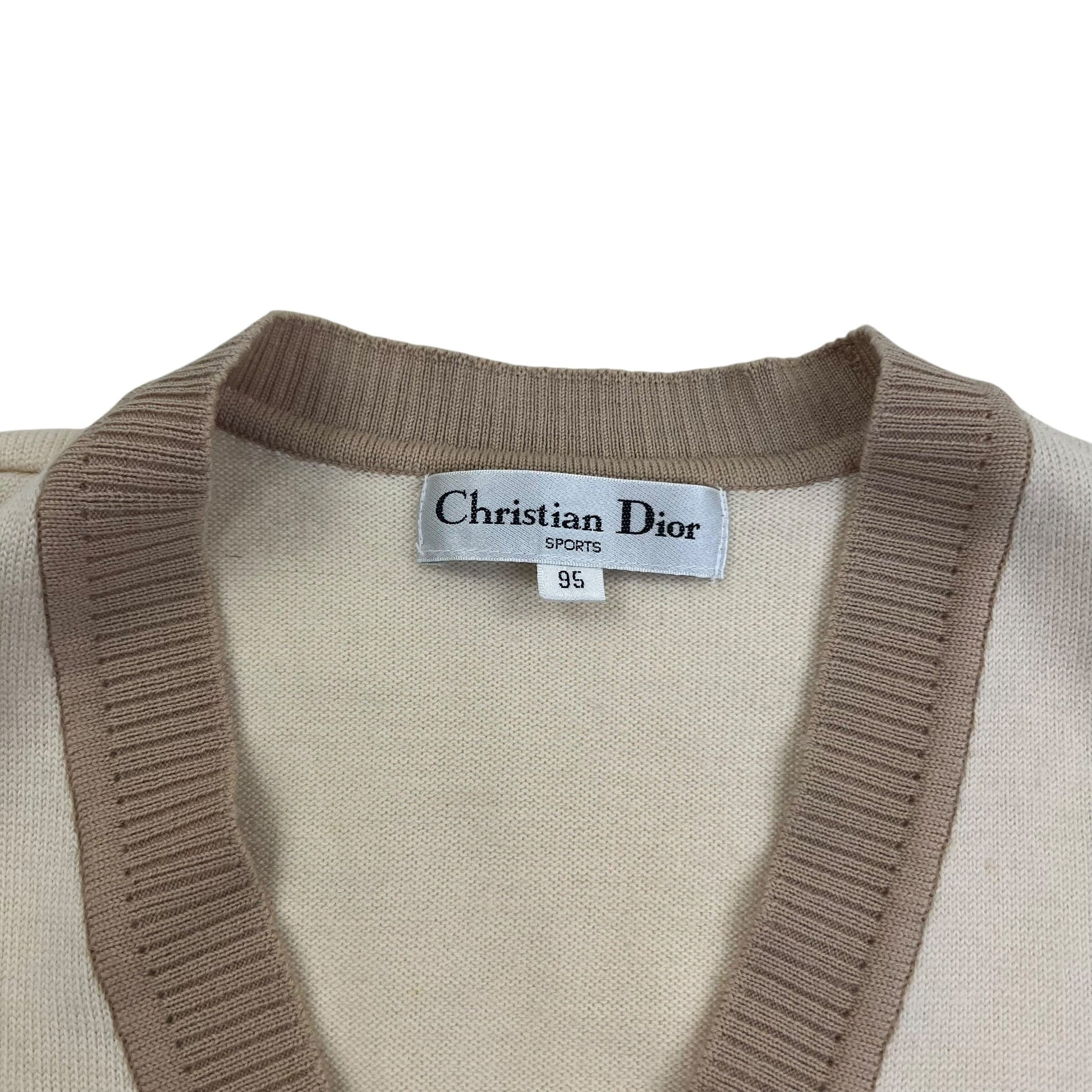 Vintage Christian Dior Knit Vest Cotton Gilet pullover sweater - S Sweaters Dior coat outerwear pufferseason second hand vintage shop österreich germany deutschland angebot daunenjacke winterjacke jacke