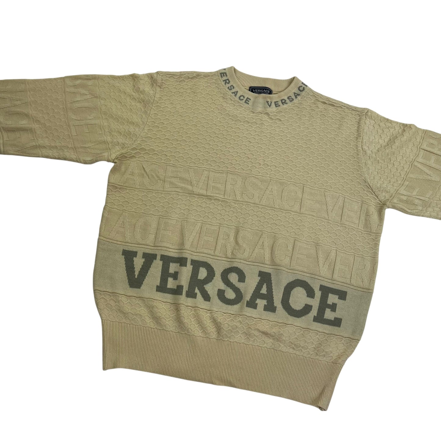 Vintage Gianni Versace Jeans Couture Sweater - L Sweaters Versace coat outerwear pufferseason second hand vintage shop österreich germany deutschland angebot daunenjacke winterjacke jacke