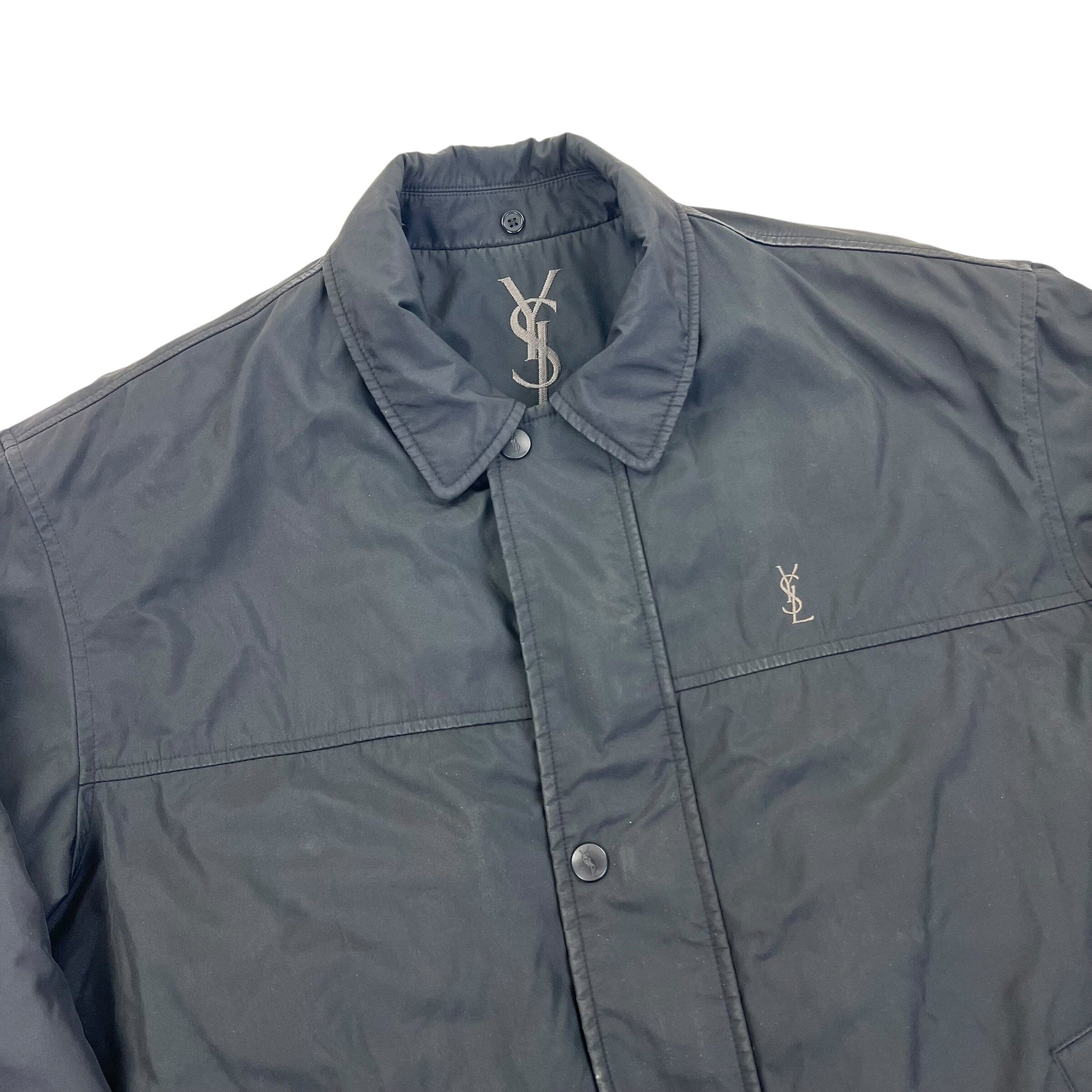 YSL Outdoor fleece lined Padded Coat Jacket - L Designer Puffer Yves Saint Laurent coat outerwear pufferseason second hand vintage shop österreich germany deutschland angebot daunenjacke winterjacke jacke