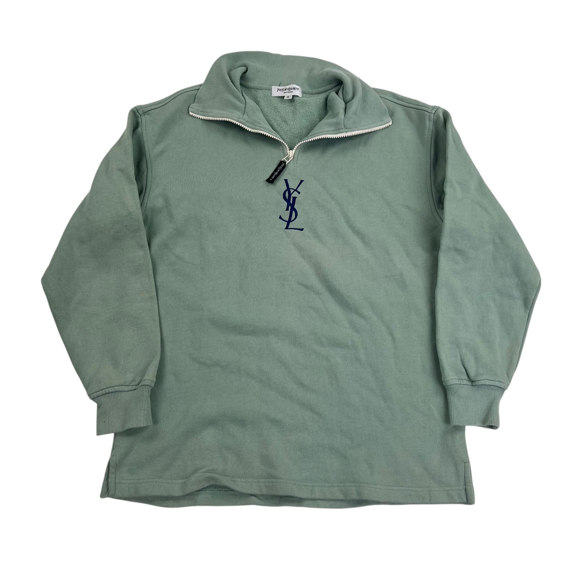 YSL Yves Saint Laurent 1/4 Zip Sweater - L Sweaters Yves Saint Laurent coat outerwear pufferseason second hand vintage shop österreich germany deutschland angebot daunenjacke winterjacke jacke