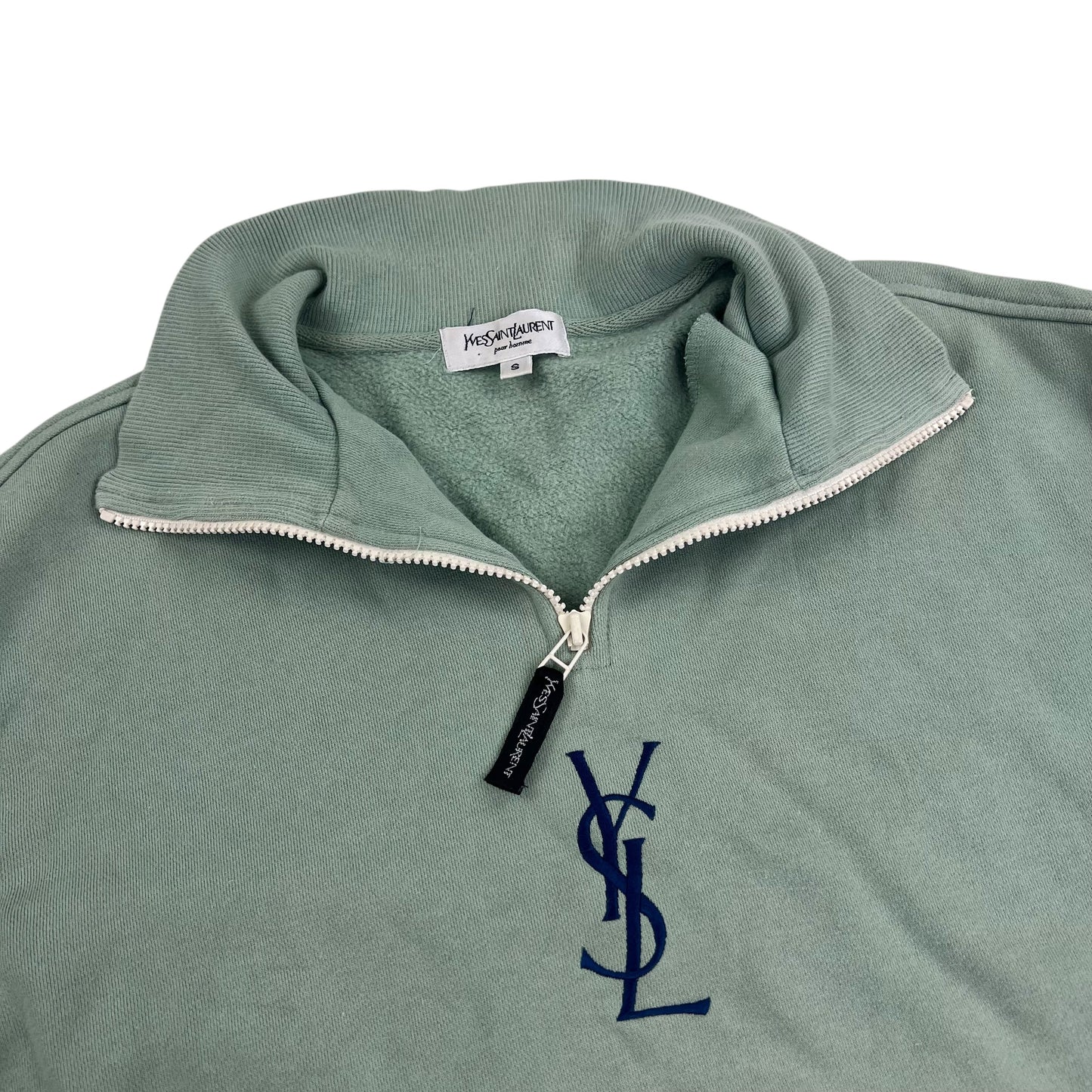 YSL Yves Saint Laurent 1/4 Zip Sweater - L Sweaters Yves Saint Laurent coat outerwear pufferseason second hand vintage shop österreich germany deutschland angebot daunenjacke winterjacke jacke