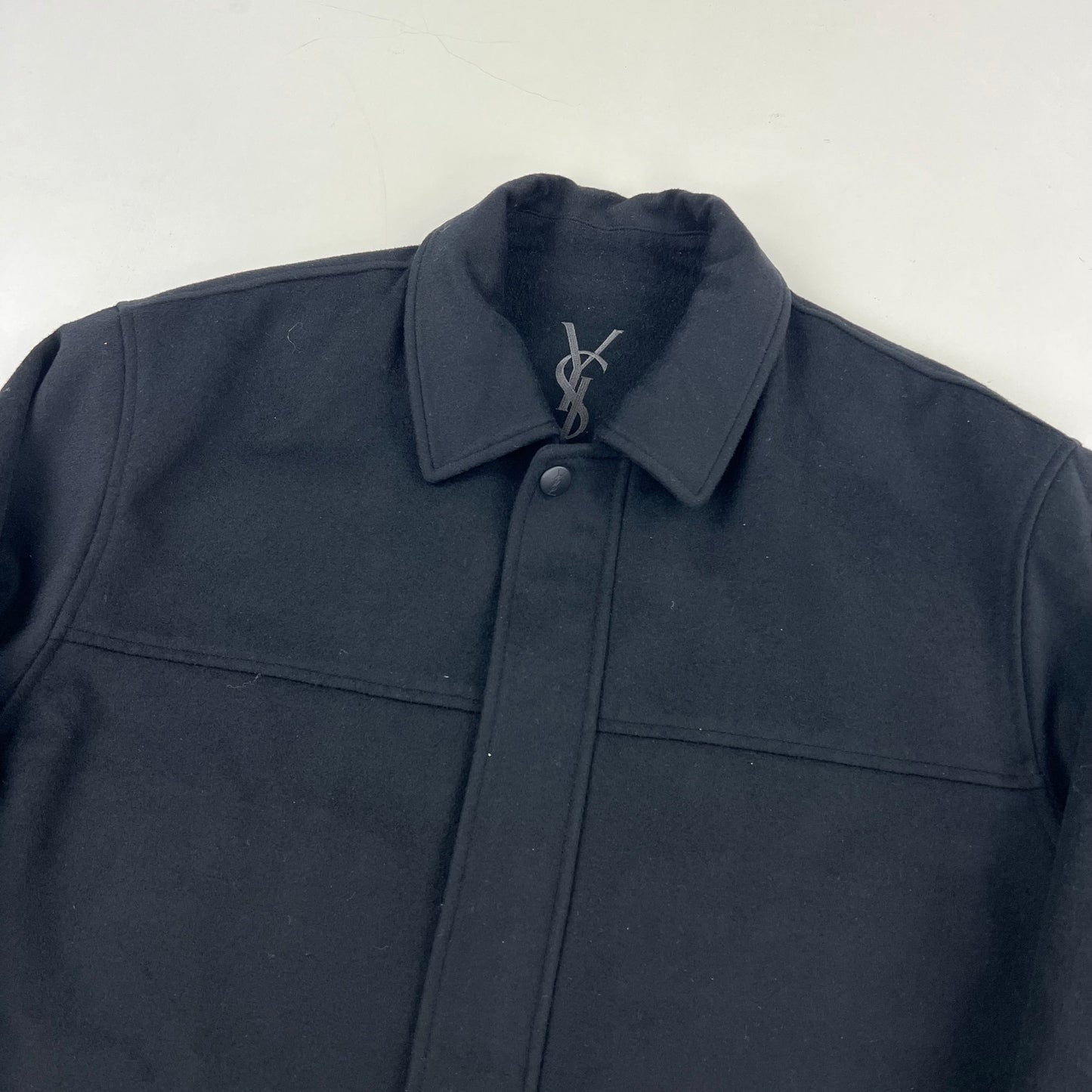 YSL Yves Saint Laurent Wool Fleece Coat Harrington Jacket - L